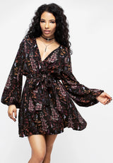Foxglove Mini Wrap Dress