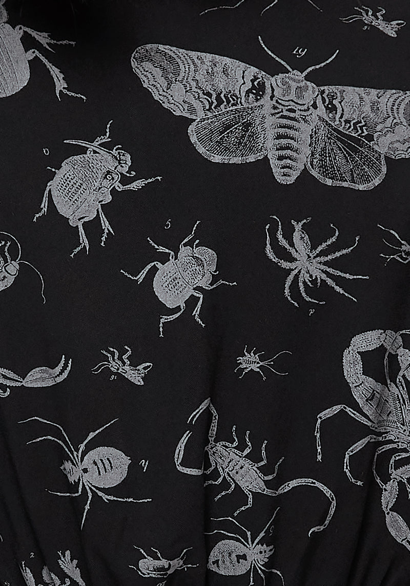 Parasite Bugs Short Sleeve Crop Shirt - Black