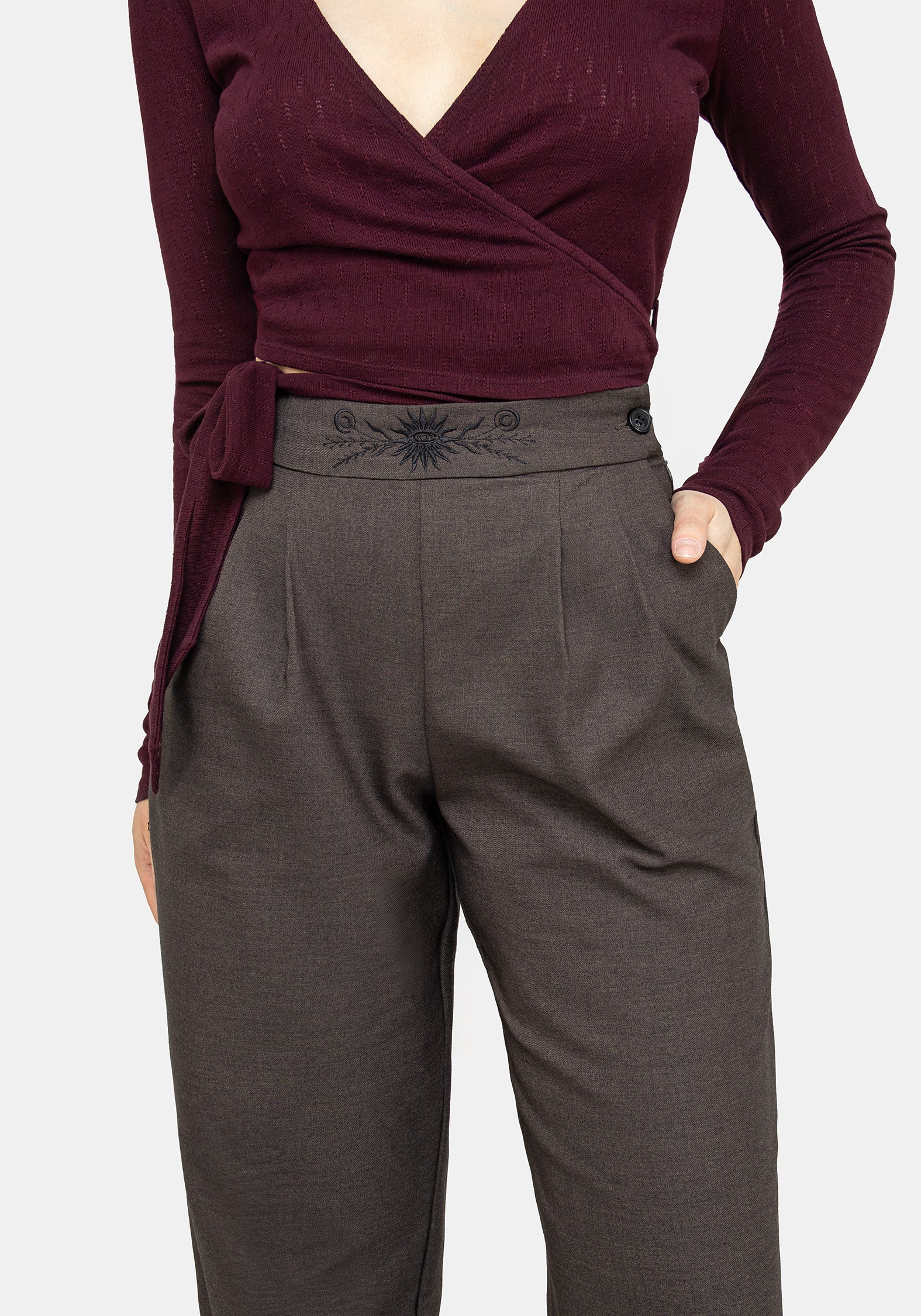 Dianne Embroidered Balloon Trousers Black
