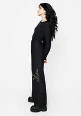 Herald Embroidered Wide Leg Trousers
