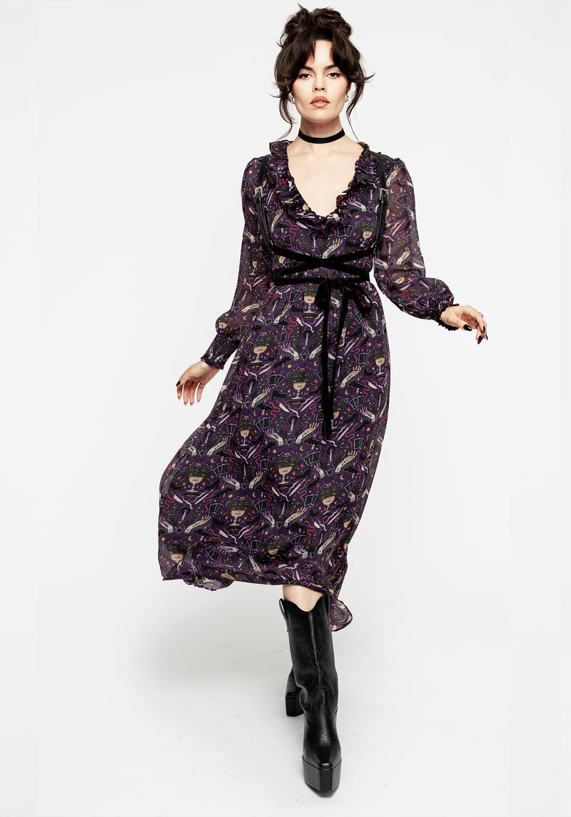 Modern Mystic Puff Sleeve Maxi Dress