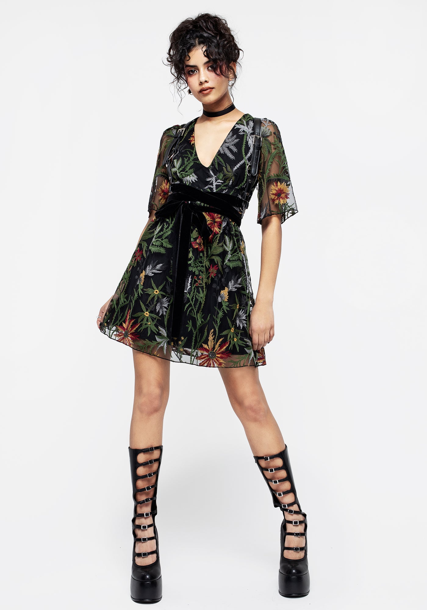 Disturbia | Wildflower Embroidered Mesh Mini Dress | Dresses Disturbia | Wildflower Embroidered Mesh Mini Dress | Dresses