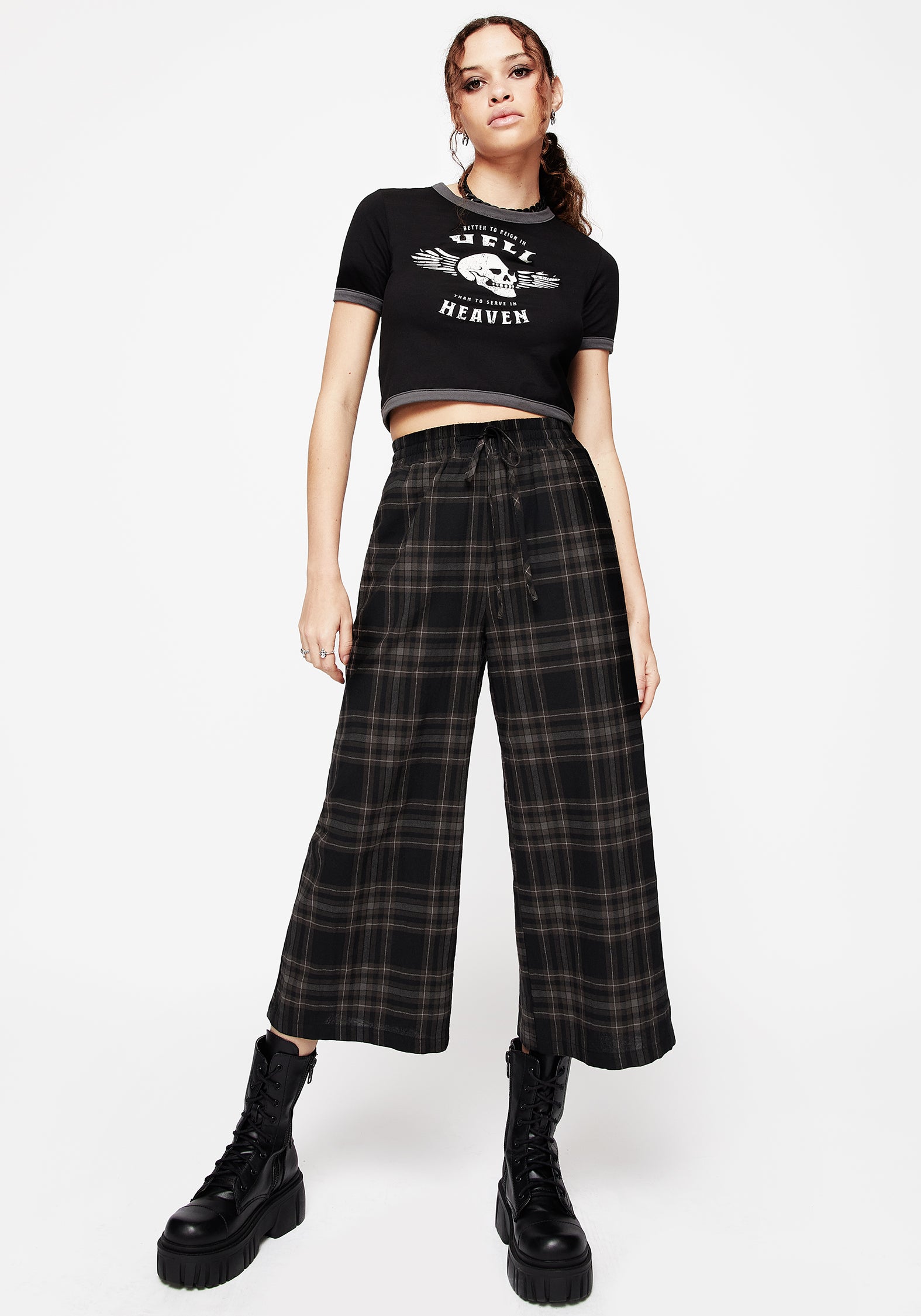 Disturbia | Clover Check Crop Trousers | Trousers