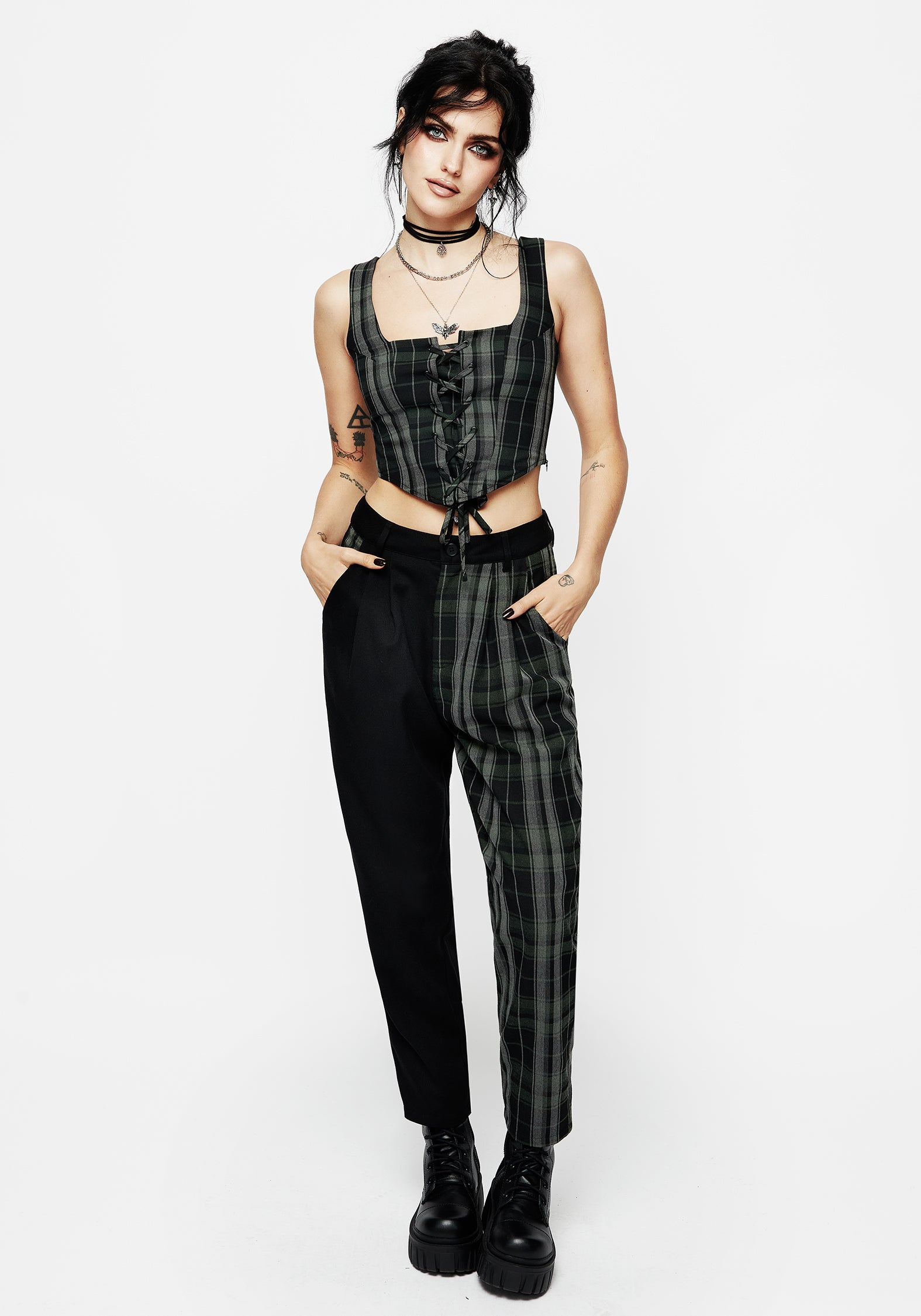 Checkmate Gathered High Waist Pant main image 1