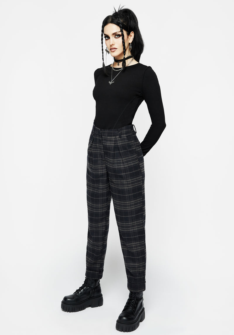 Reckless Distressed Check Trousers
