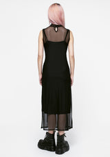 Madison Ruched Mesh Midaxi Dress