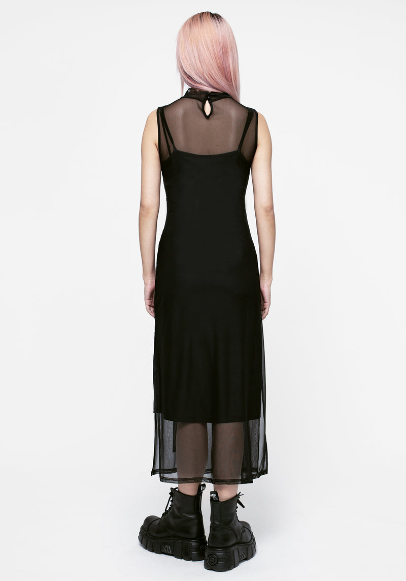 Madison Ruched Mesh Midaxi Dress