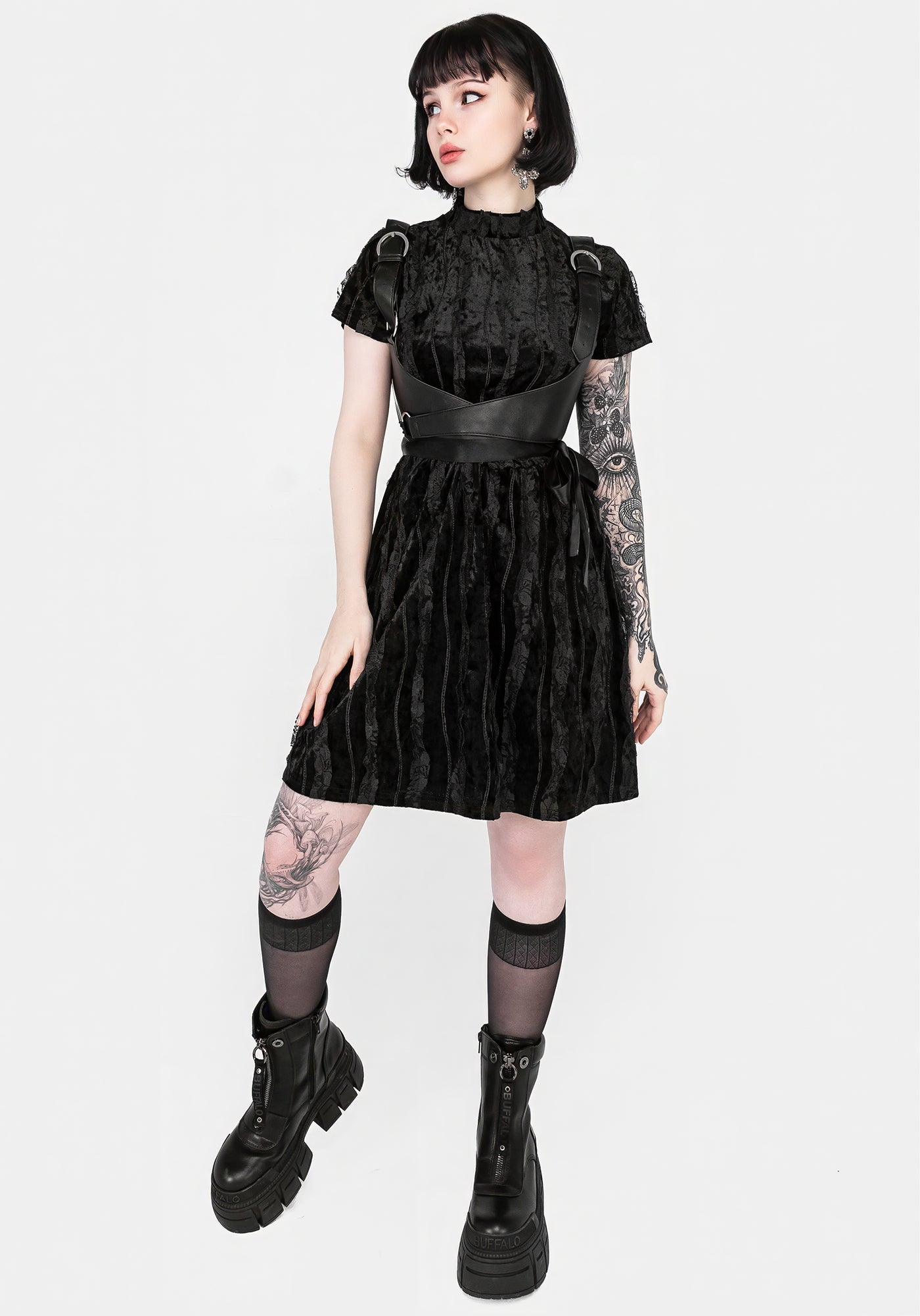 Disturbia | Imogen Velour Mini Dress | Dresses
