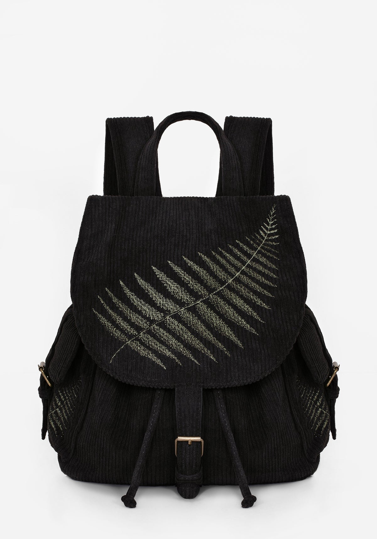 Fern Embroidered Satchel Backpack