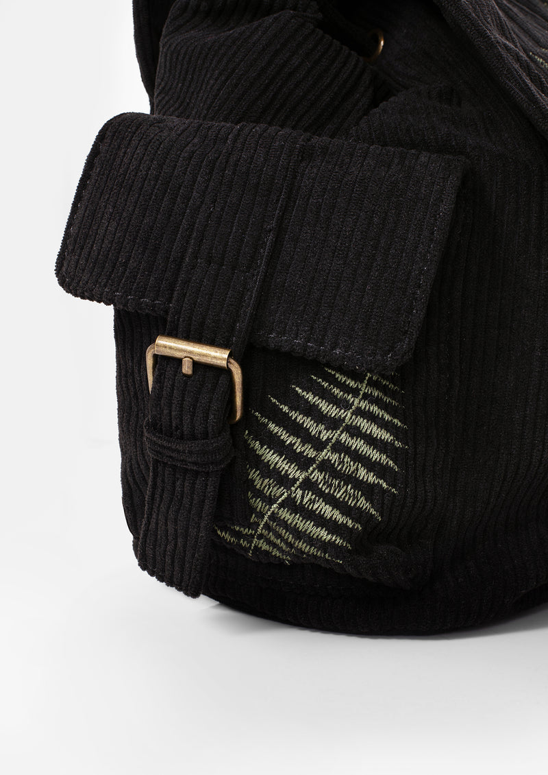 Fern Embroidered Satchel Backpack