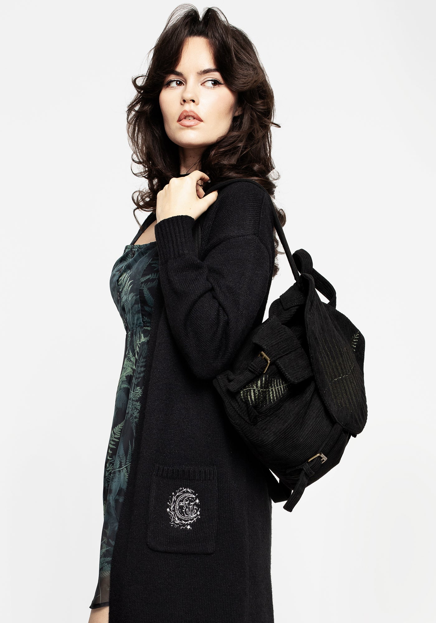 Disturbia | Fern Embroidered Satchel Backpack | Handbags