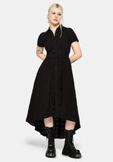 Nephra Tie Waist Midi Shirt Dress UK 6