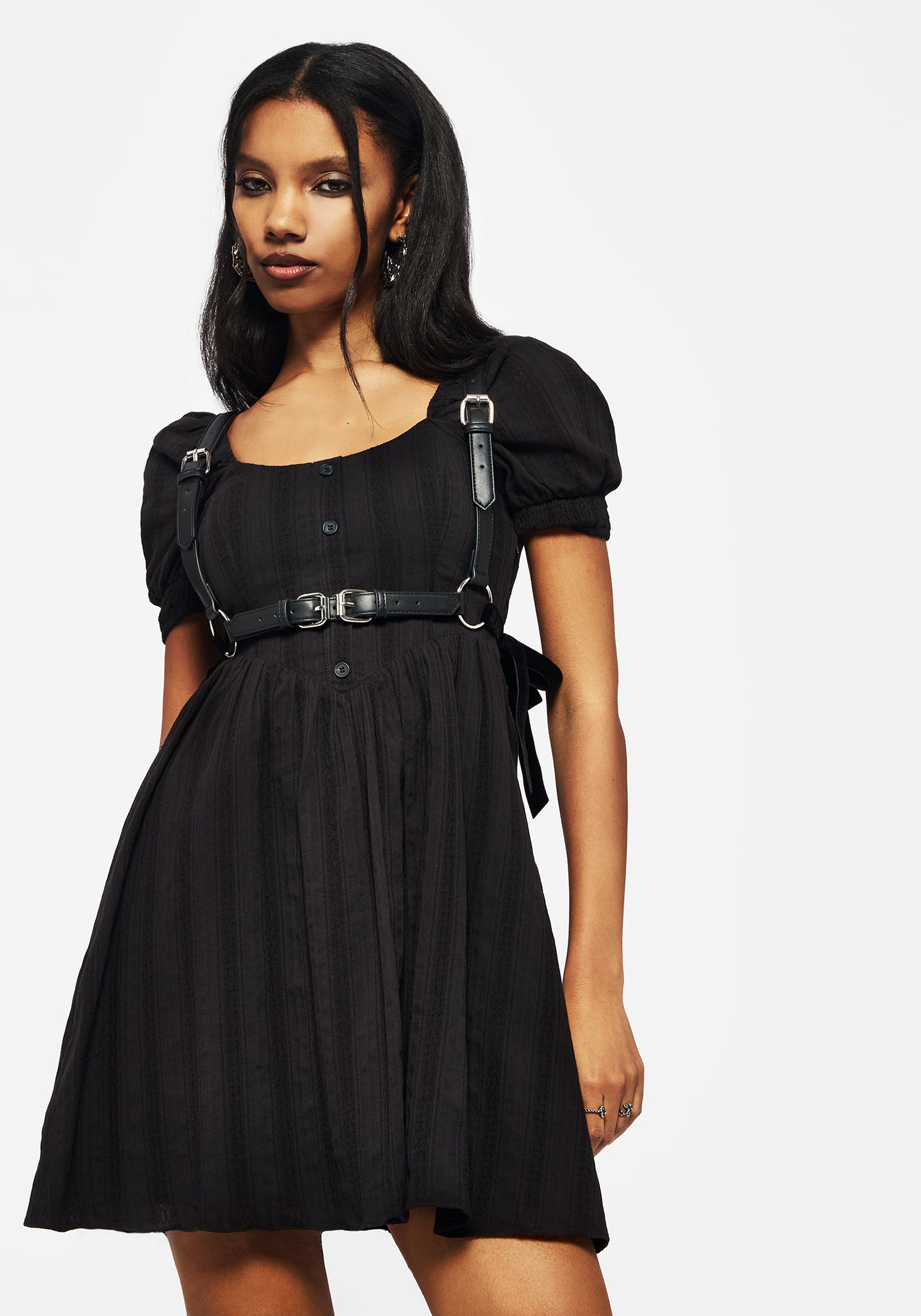 ワンピース Mary logo flare mini dress color black Disturbia | Marcia Broderie Mini Dress | Dresses