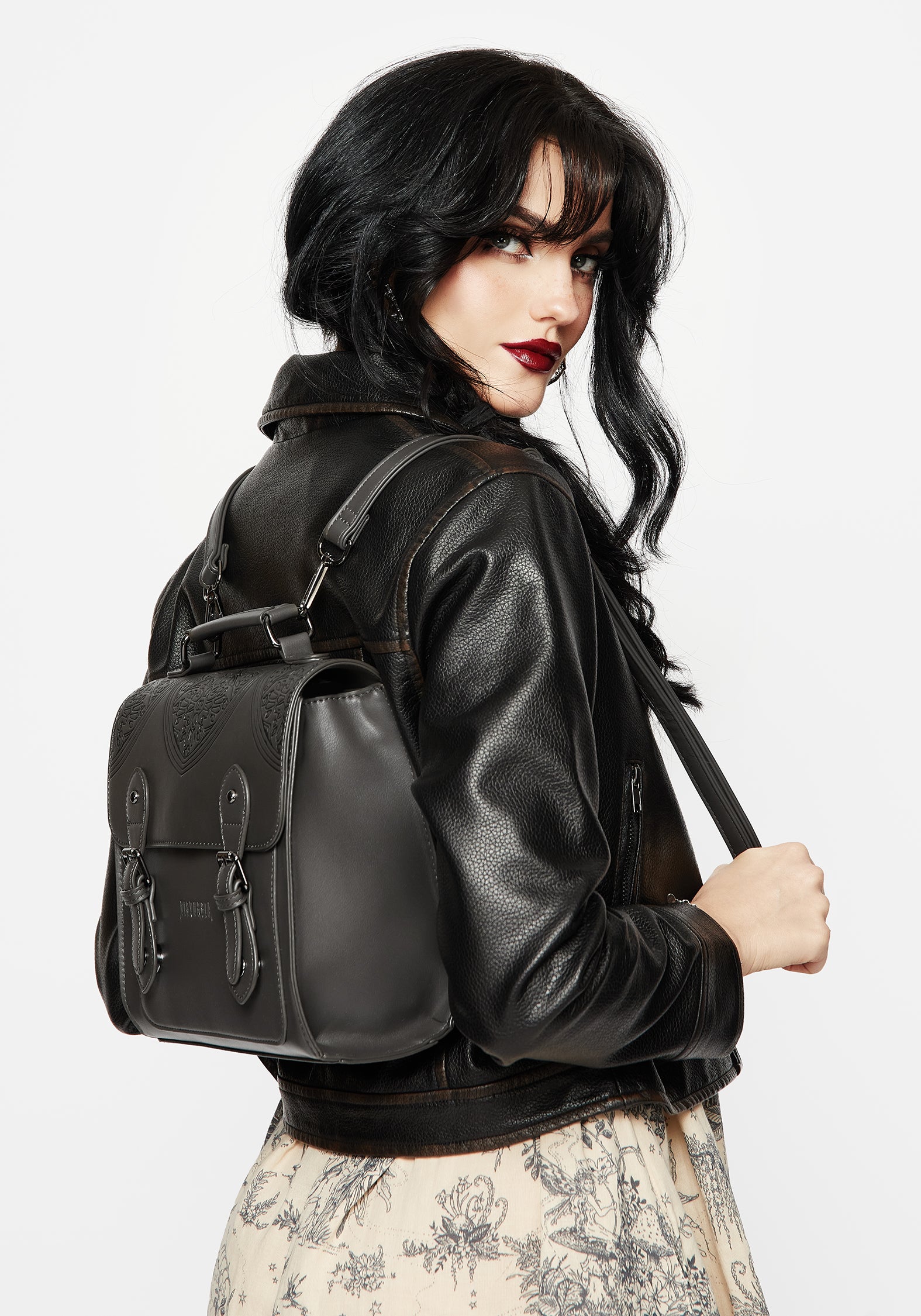 Esther Debossed Satchel Backpack – Disturbia