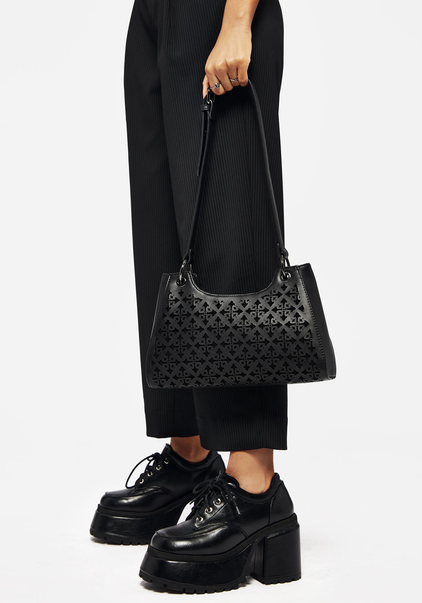 Disturbia | Crux Cut Out Faux Leather Shoulder Bag | Shoulder Bags