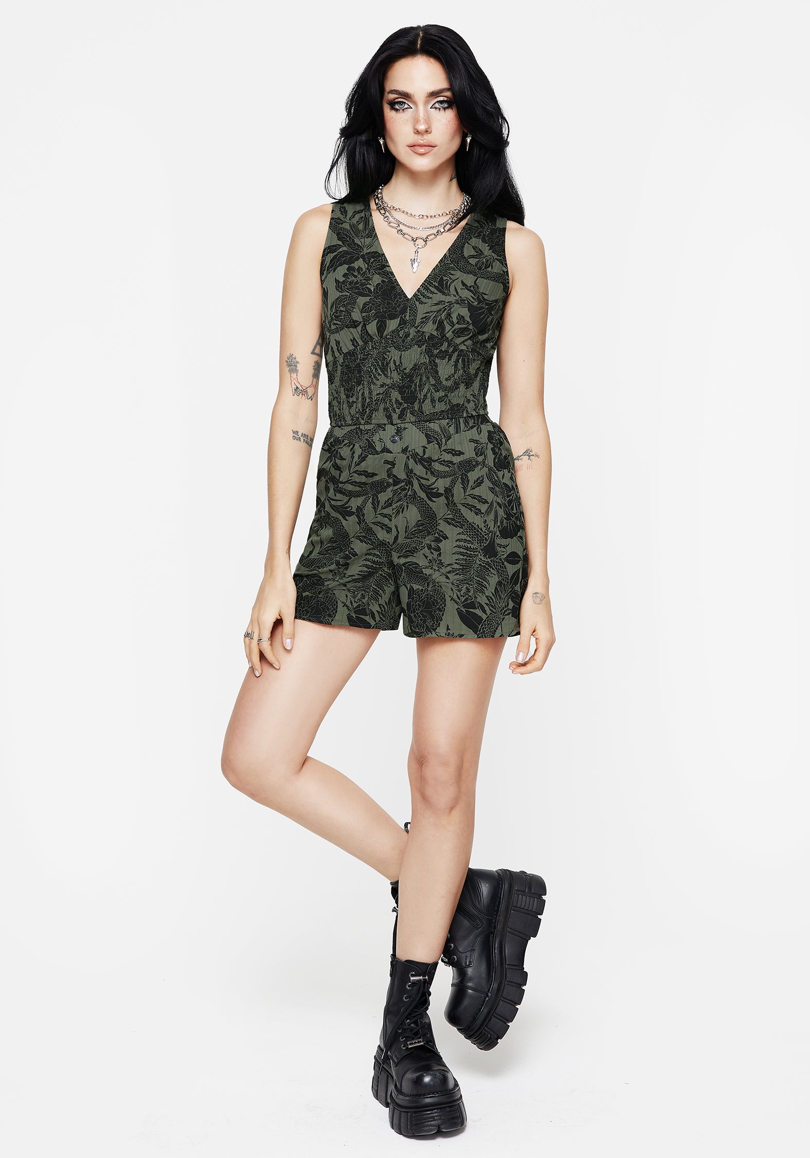 Bashe Cotton Wide Leg Shorts - Green