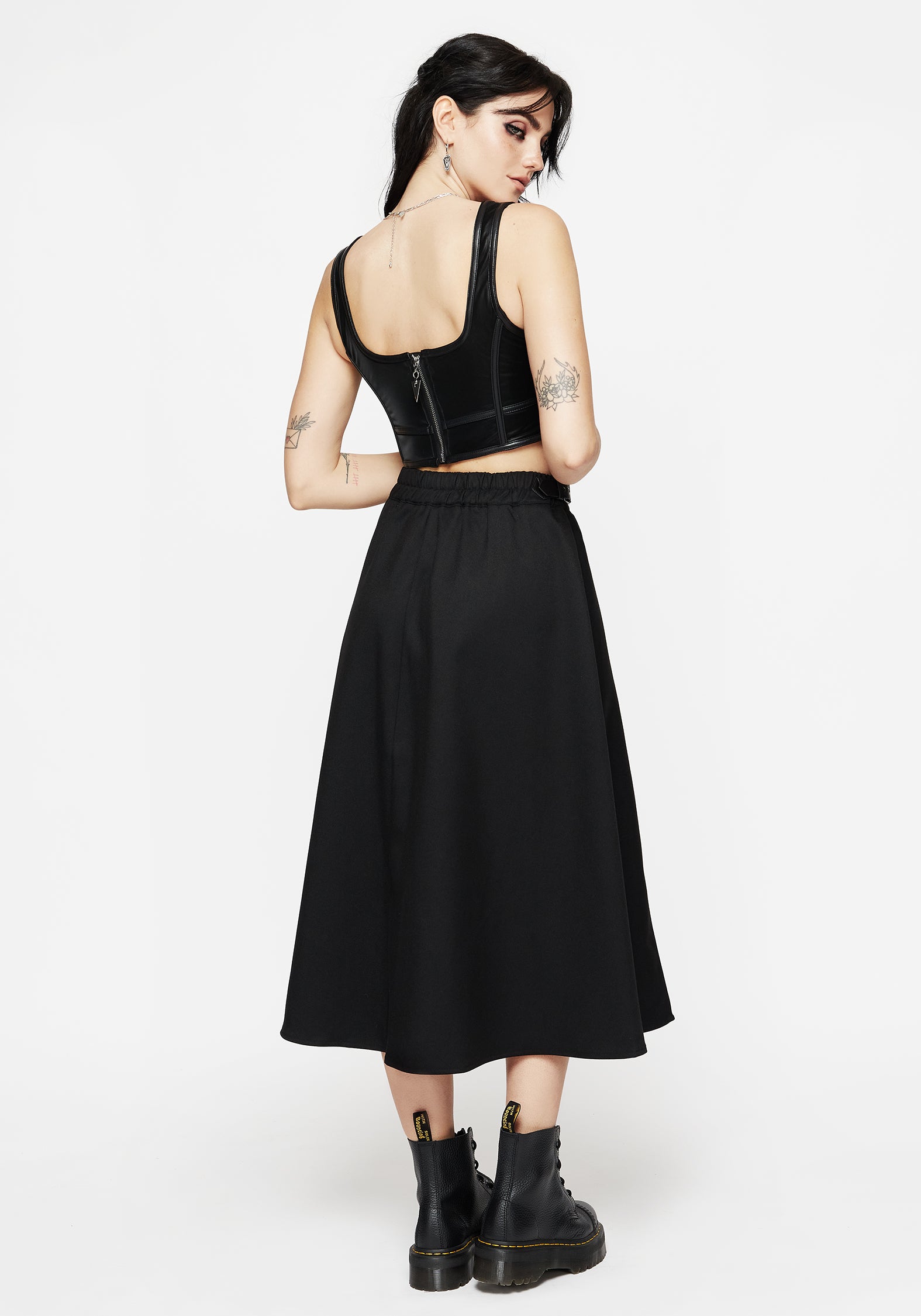 HYFVE Professional Poise Buckled Midi Skirt