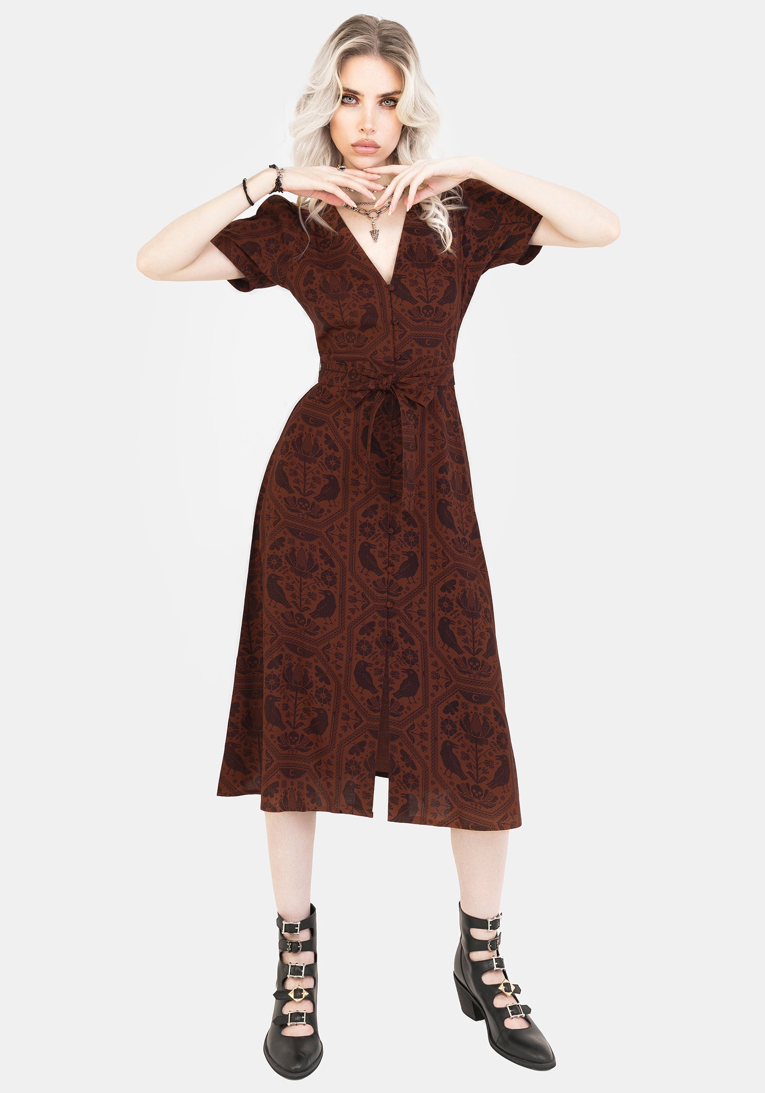 Annabel Midi Dress - Rust [S-L]