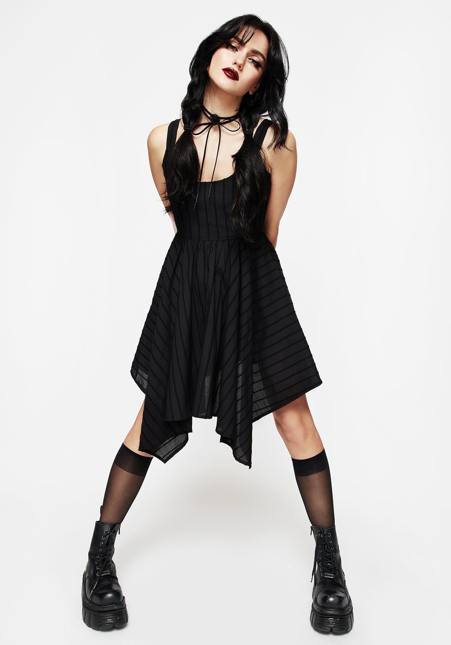 Blythe Handkerchief Hem Mini Dress – Disturbia