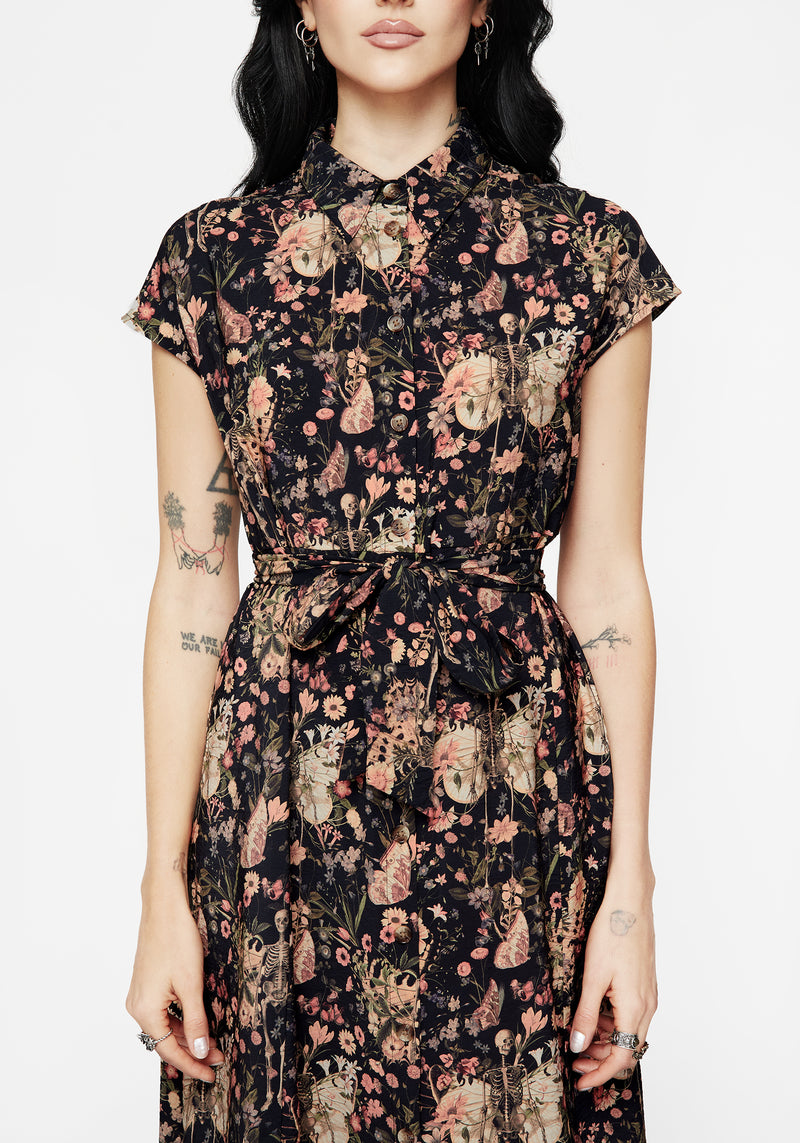 Disturbia | Pixie Floral Print Midi Shirt Dress | Dresses Disturbia | Pixie Floral Print Midi Shirt Dress | Dresses