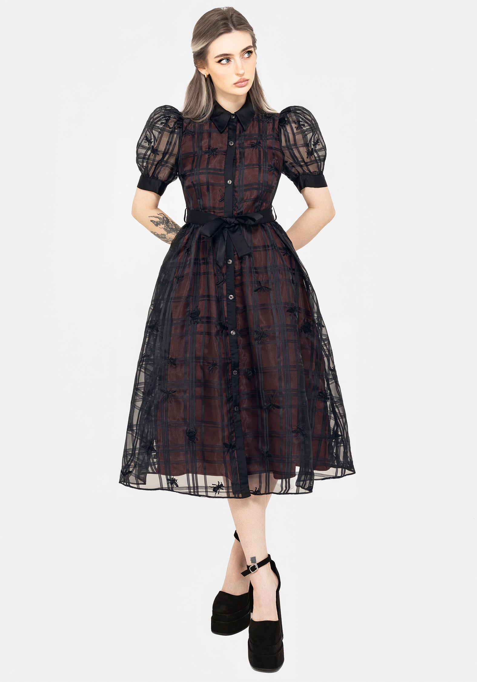 Sedona Dress, Long, Cap Sleeve, Indigo Medallion