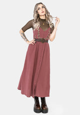 Abundance Cotton Floral Embroidered Bodice Cami Midaxi Dress