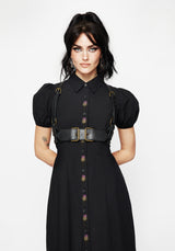 Despair Cotton Thistle Embroidered Button Up Midaxi Dress