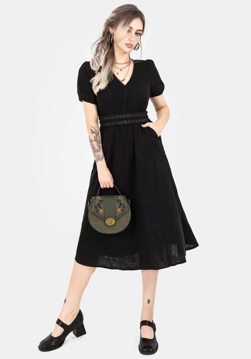 black embroidered dress uk XXL