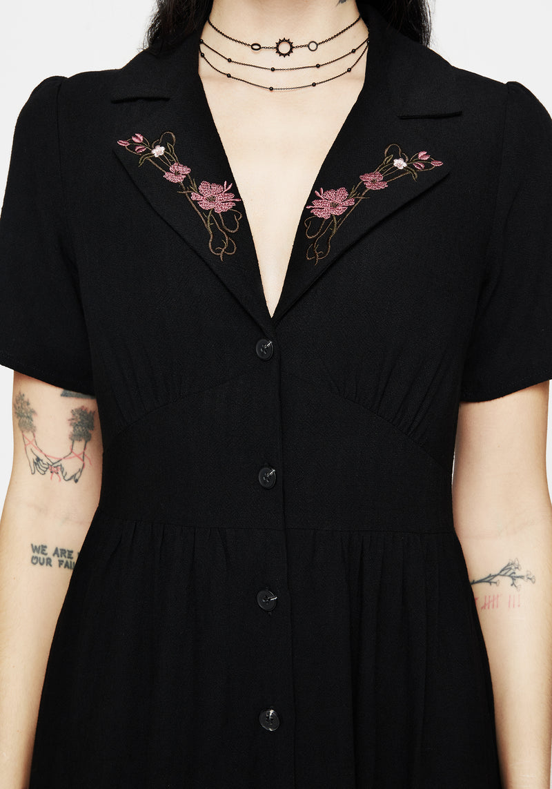 Disturbia | Aster Embroidered Collar Midi Shirt Dress | Dresses Disturbia | Aster Embroidered Collar Midi Shirt Dress | Dresses