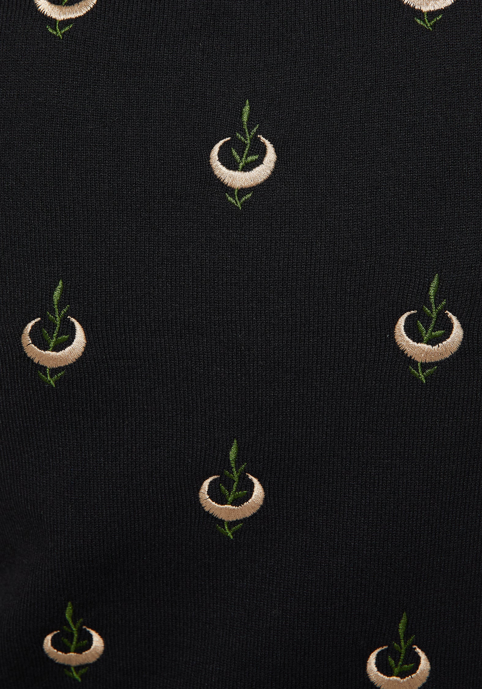 Liana Moon Leaf Embroidered Button Up Knit Vest