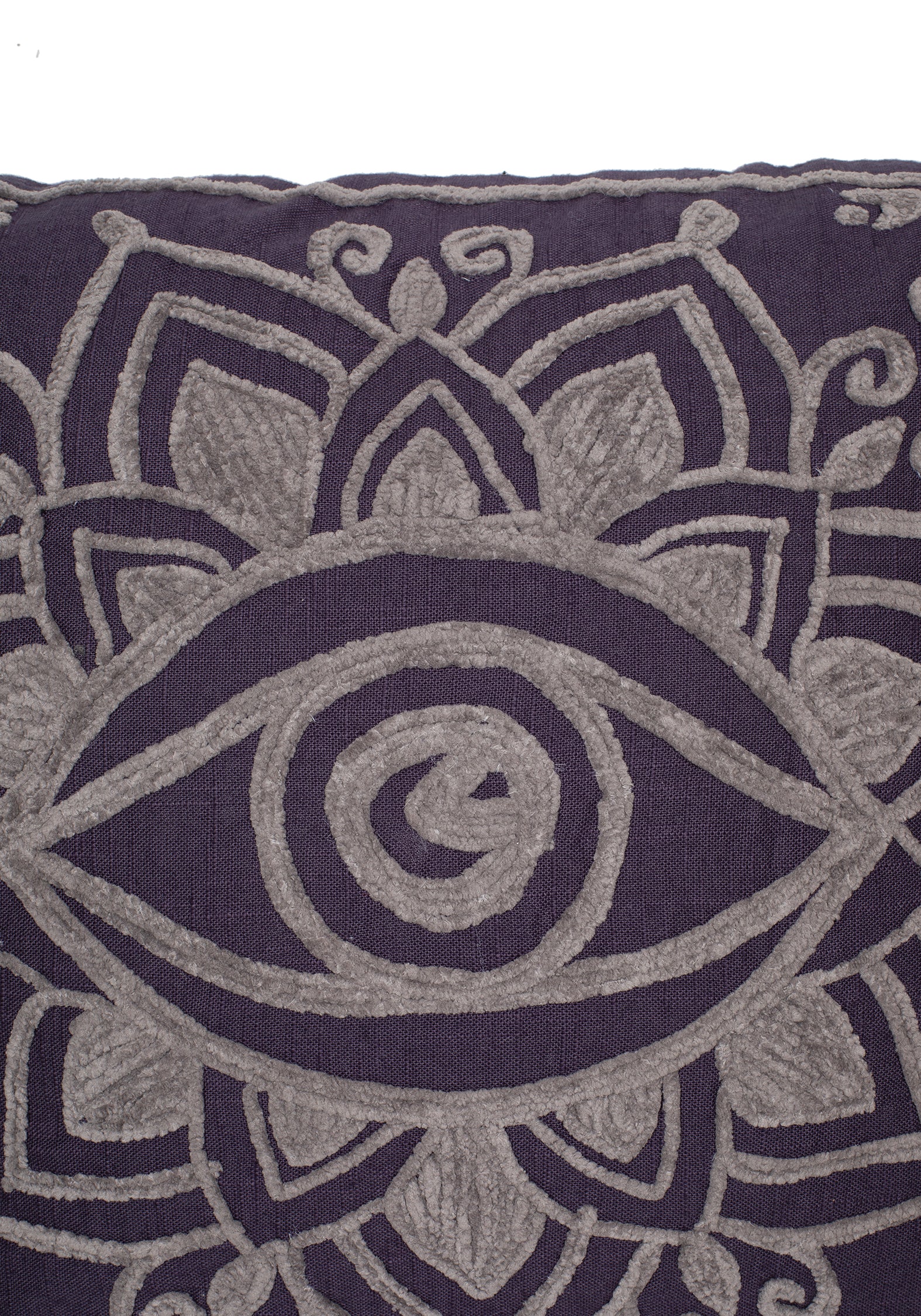 Iris Rope Embroidery Throw Cushion
