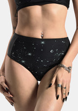 Comet Celestial Printed High Waist Bikini Bottom