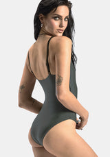 Abellona Embroidered Side Wrap Tie Swimsuit