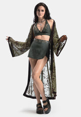 Abellona Embroidered Halter Neck Bikini Top