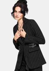 Charli Pinstripe Buckle Oversized Blazer UK 6