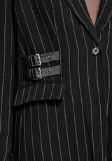 Charli Pinstripe Buckle Oversized Blazer UK 6