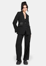Charli Pinstripe Buckle Oversized Blazer UK 6