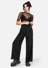 Charli Pinstripe Paperbag Waist Straight Leg Trouser UK 6