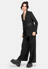 Charli Pinstripe Paperbag Waist Straight Leg Trouser UK 6