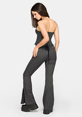 Lea Pinstripe Zip Bootcut Trouser