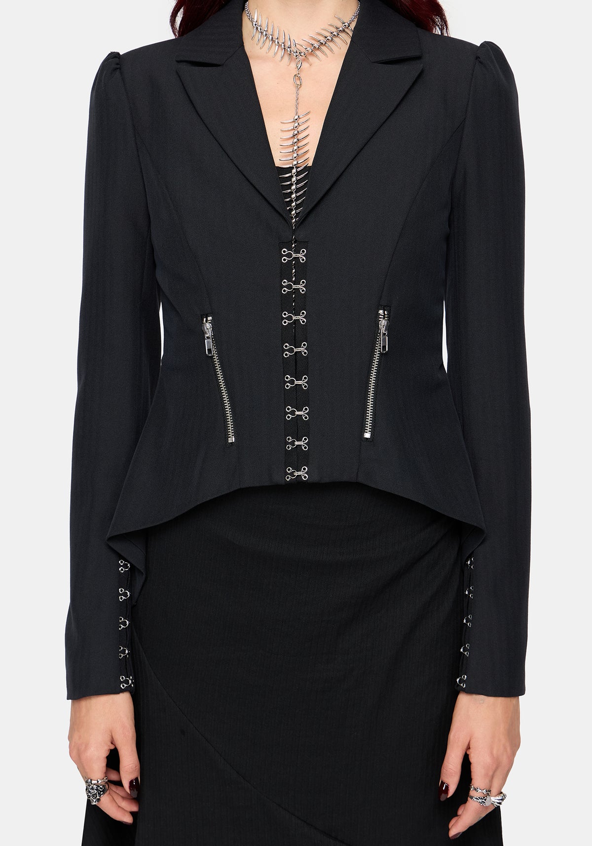 Reina Hook & Eye High Low Blazer