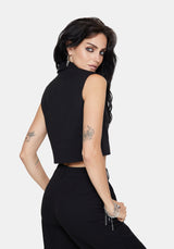 Thora Embroidered Crop Waistcoat