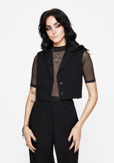 Thora Bestickt Kurz Ärmellos Blazer