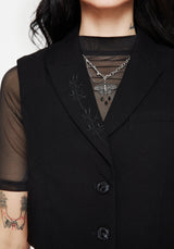 Thora Bestickt Kurz Ärmellos Blazer