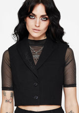 Thora Bestickt Kurz Ärmellos Blazer