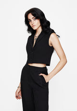 Thora Bestickt Kurz Ärmellos Blazer