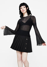 Flavia Mesh Fluted Long Sleeve Top