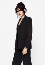 Renita Embroidered Belted Blazer