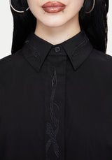 Shadowbane Long Sleeve Button Up Snake Detail Shirt