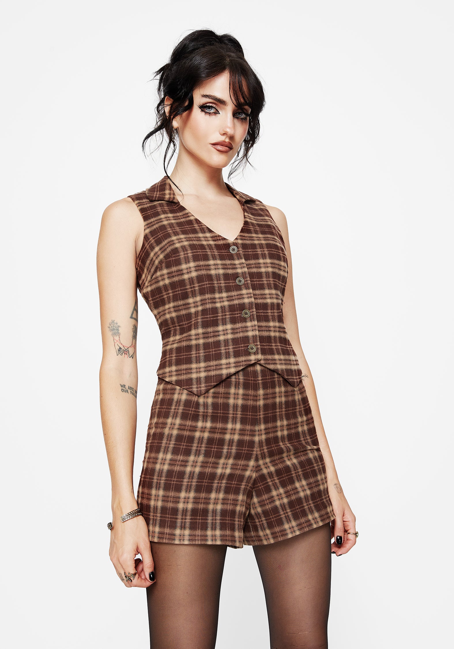 Milo Check Collared Waistcoat